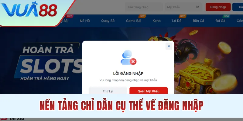 Nền tảng chỉ dẫn cụ thể về đăng nhập